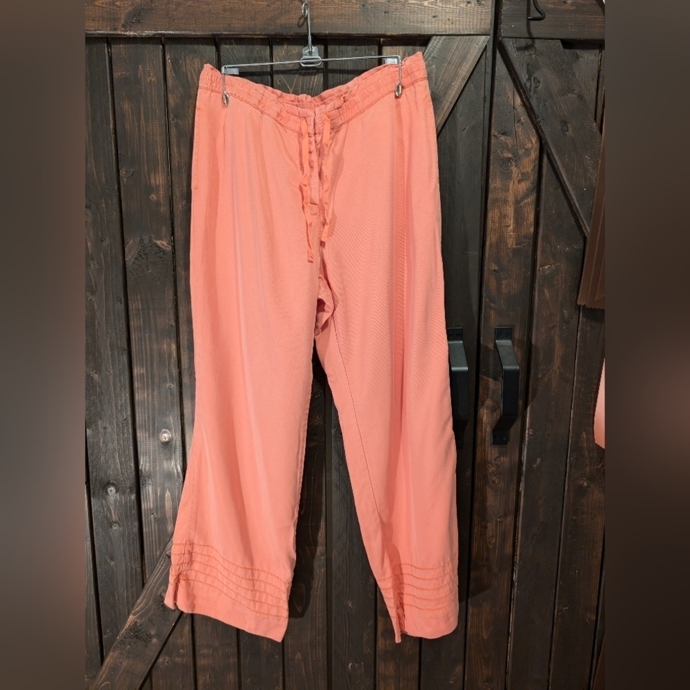 J Jill peachy pink flowy wide leg